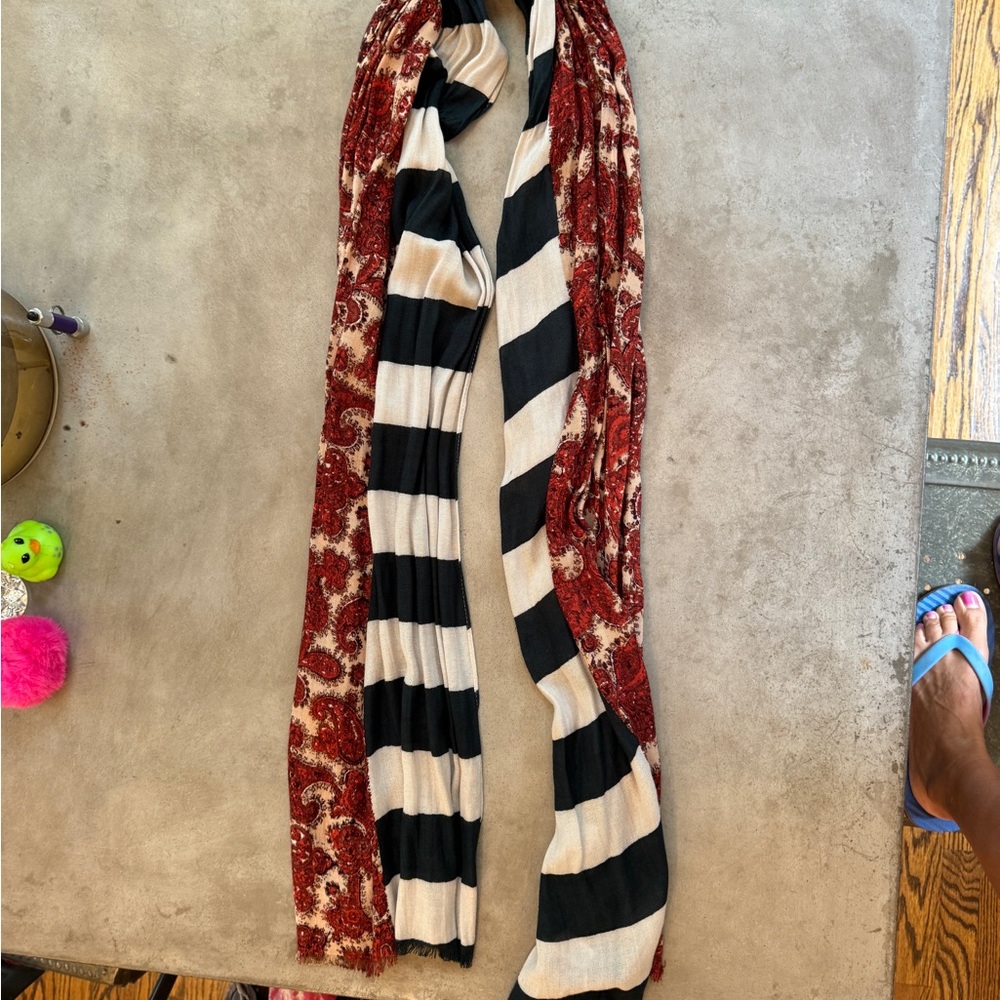 Paisley and striped scarf